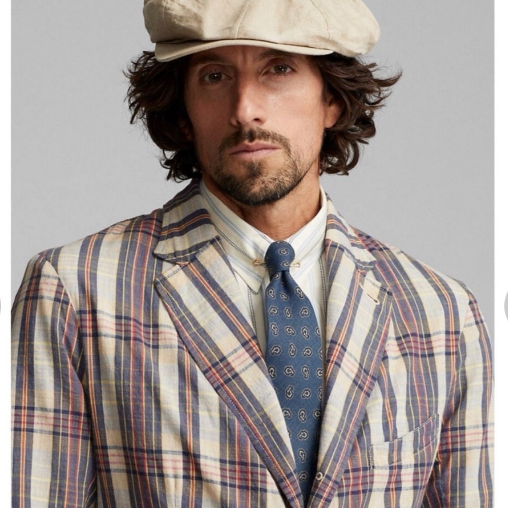 Ralph Lauren Double RL Unconstructed Madras Plaid Blazer